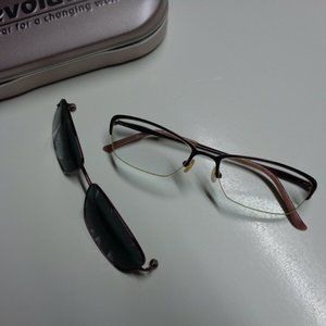 Revolution Eyeglass Frames 664 Sunglass Clips Wine Purple Rhinestones Top Rim